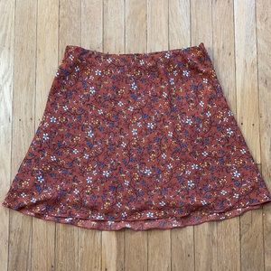 orange floral skirt